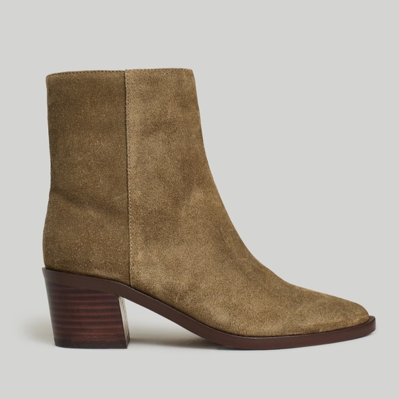 New MADEWELL Size 8 The Darcy Ankle Boot in Burnt Olive Suede - Picture 2 of 5